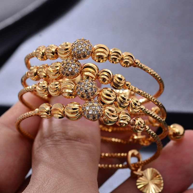 Ethnic Fashion Dubai - 24K 4 stuks etnische kraal goudkleur