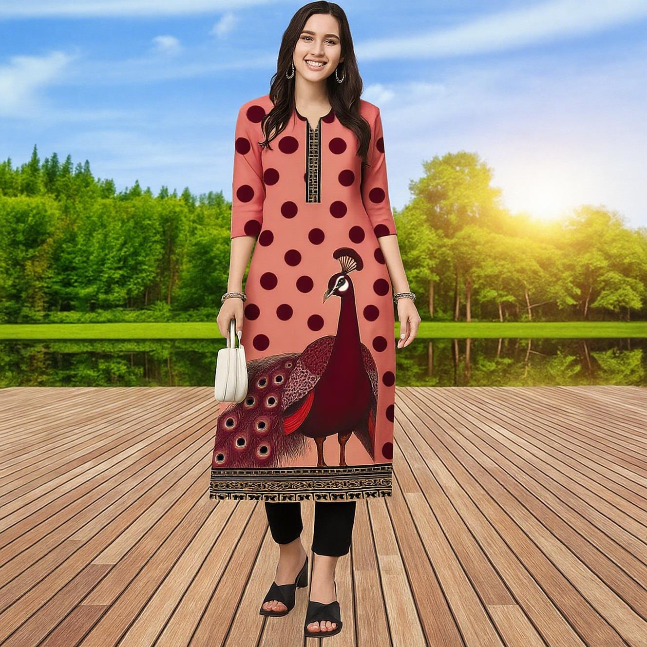 Ethnic Fashion Kurtis - Moslim Kurt Vrouwen Casual Mode Jurk