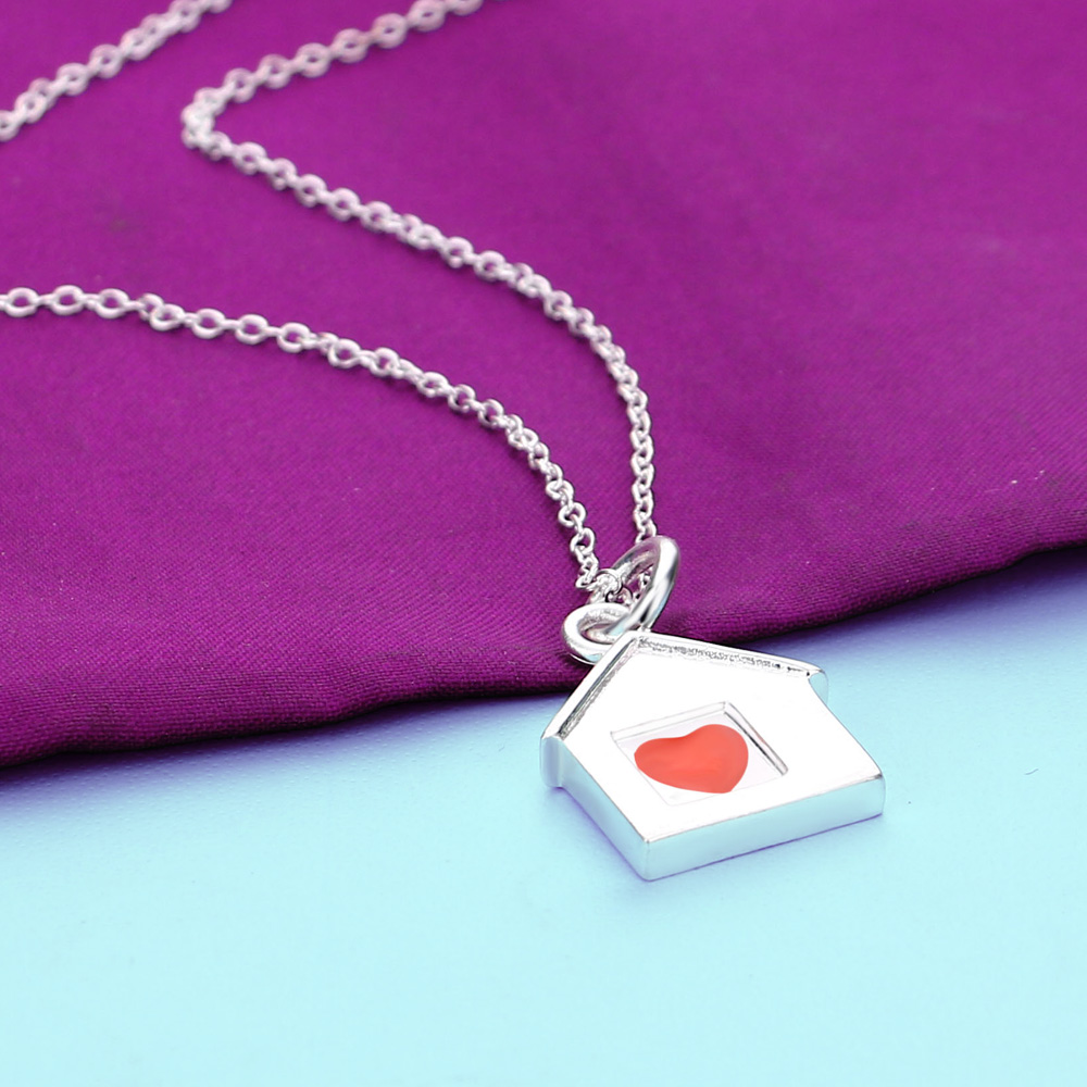Ethnic Fashion House - 925 Sterling zilveren ketting met huis-hanger