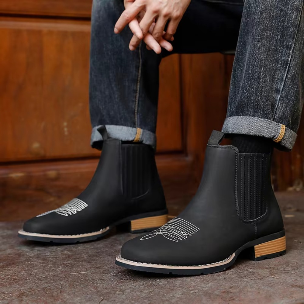 Heren cowboyboots met brede ne - The Ethnic Fashion recensie en prijs