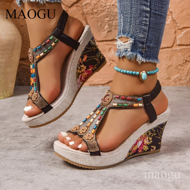 Boho sandalen met kralen en bl - Ethnic Fashion For Women recensie en prijs