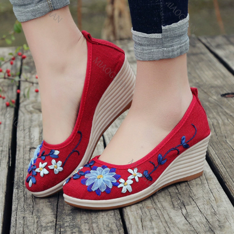 Geborduurde dames comfort wedg - The Ethnic Fashion recensie en prijs